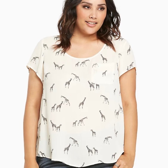 torrid Tops - Torrid Giraffe Print Button Back Top